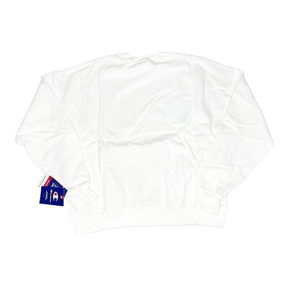 Champion Powerblend Pullover in White with Iridescent Chest Logo - Picture 6 of 7